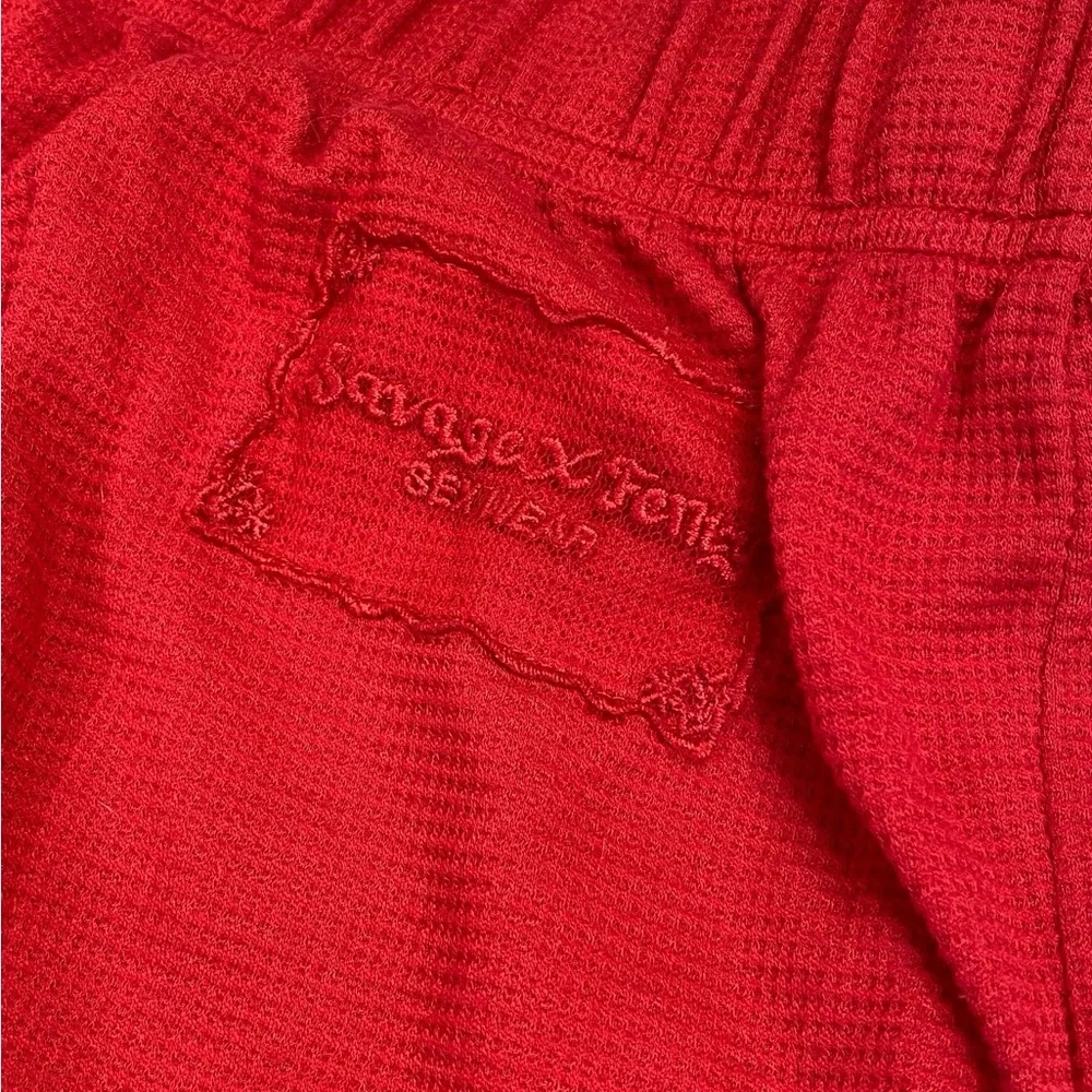 Savage Fenty Sexwear Midnight Cruise Waffle Knit Lounge Pajama Set